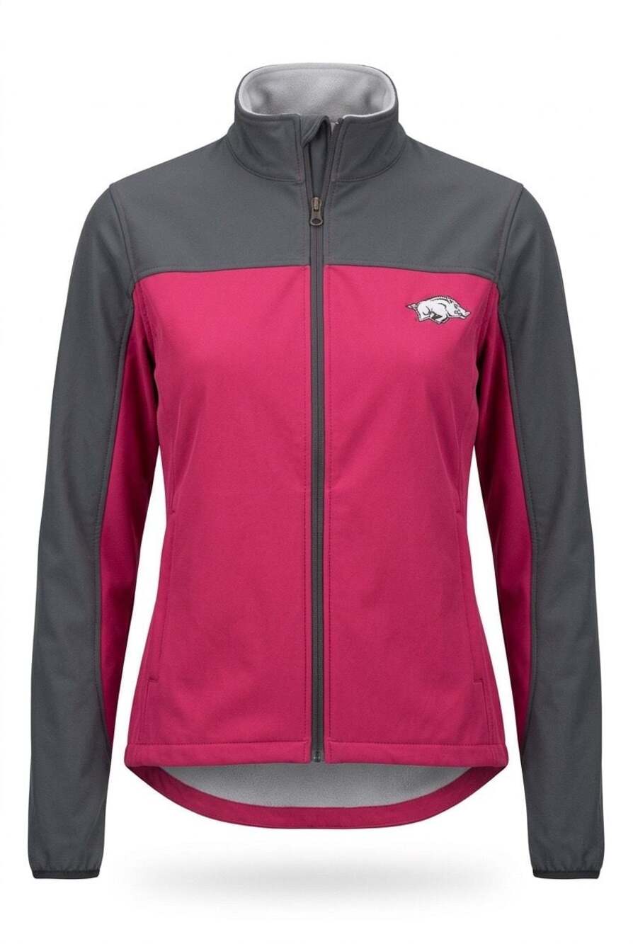 NCAA Arkansas Razorbacks Women's Colorblock Softshell Full-Zip Jacket #B05